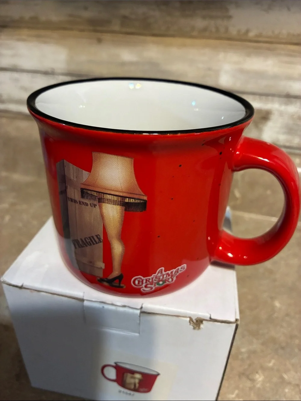 A Christmas Story Red Ceramic Holiday Leg Lamp Coffee Mug